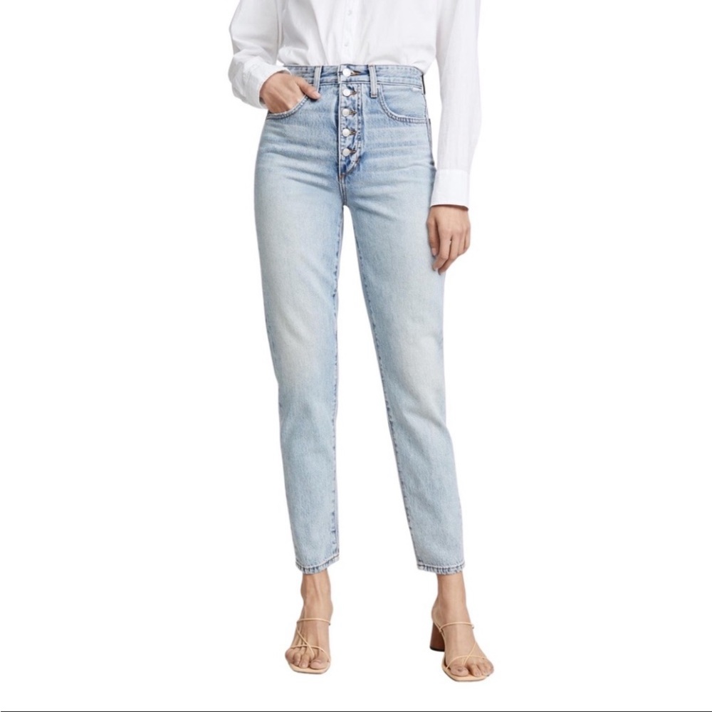 New! Joe’s Jeans WeWoreWhat The Danielle High Rise Straight Button Fly Mom Jean